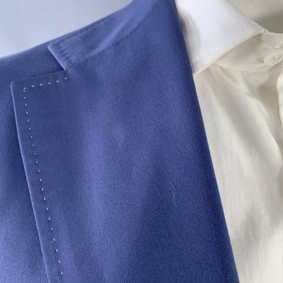 ASTOR & BLACK Size 44 Blue Contrast Stitch Single Breasted Notch Lapel Suit - Picture 9 of 16